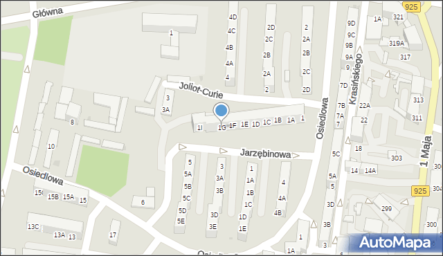 Ruda Śląska, Joliot-Curie Fryderyka, 1G, mapa Rudy Śląskiej