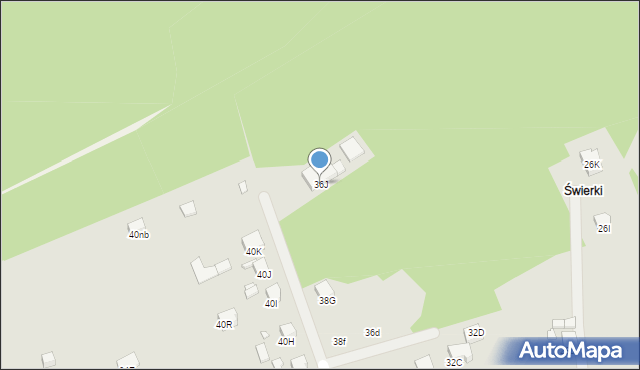 Rybnik, Jodłowa, 36J, mapa Rybnika