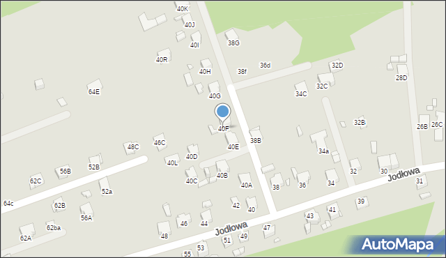 Rybnik, Jodłowa, 40F, mapa Rybnika