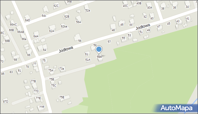 Rybnik, Jodłowa, 59A, mapa Rybnika