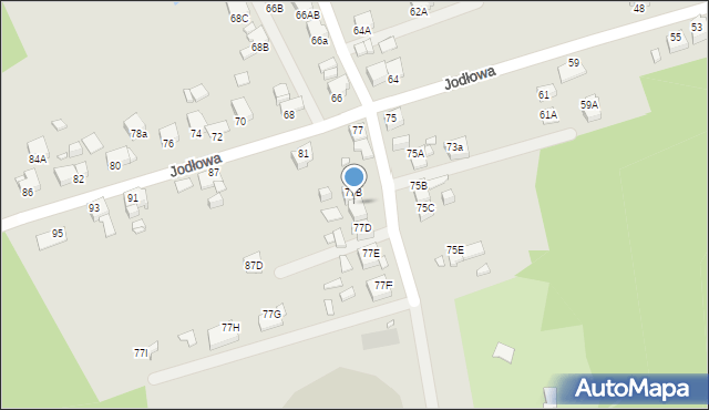 Rybnik, Jodłowa, 77C, mapa Rybnika