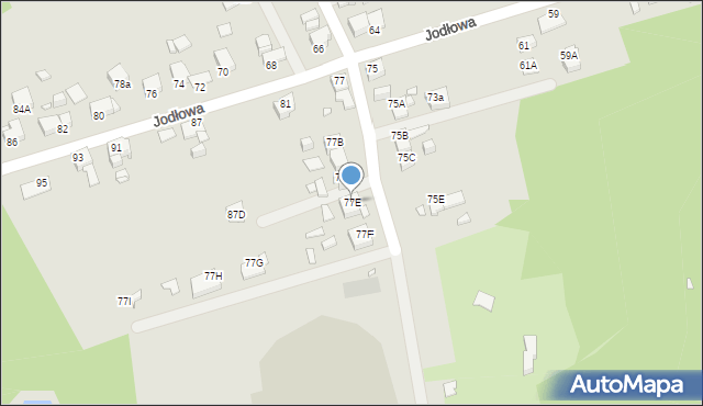 Rybnik, Jodłowa, 77E, mapa Rybnika