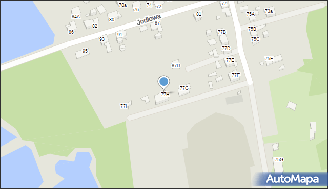 Rybnik, Jodłowa, 77H, mapa Rybnika