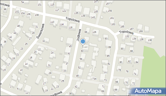 Siedlce, Jodłowa, 62, mapa Siedlce