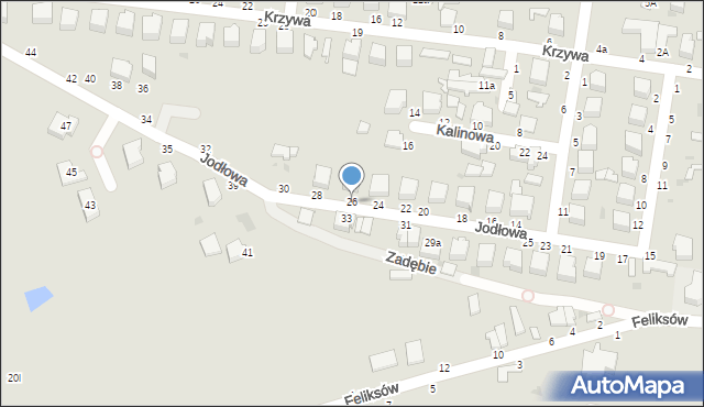 Skierniewice, Jodłowa, 26, mapa Skierniewic