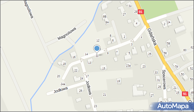 Skowarcz, Jodłowa, 11, mapa Skowarcz