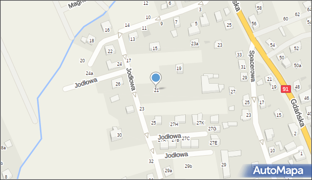 Skowarcz, Jodłowa, 21, mapa Skowarcz