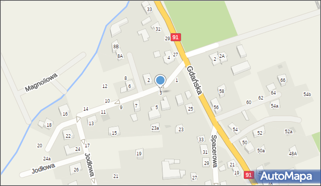 Skowarcz, Jodłowa, 3, mapa Skowarcz