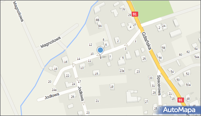 Skowarcz, Jodłowa, 9, mapa Skowarcz