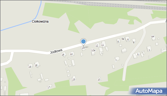 Sławków, Jodłowa, 13, mapa Sławków