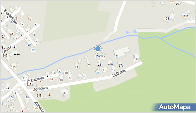 Starachowice, Jodłowa, 15a, mapa Starachowic