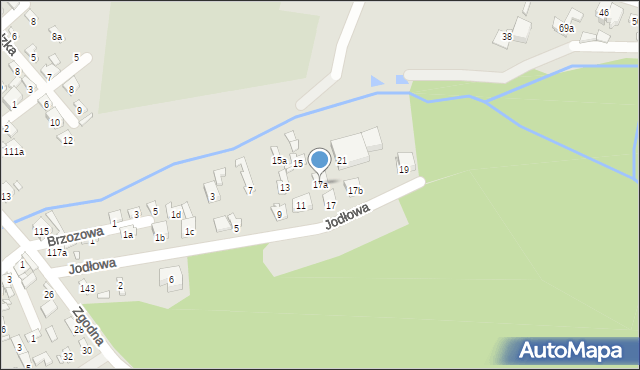 Starachowice, Jodłowa, 17a, mapa Starachowic