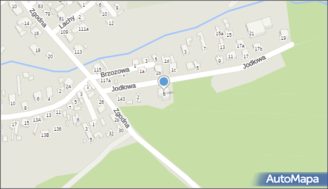 Starachowice, Jodłowa, 6, mapa Starachowic