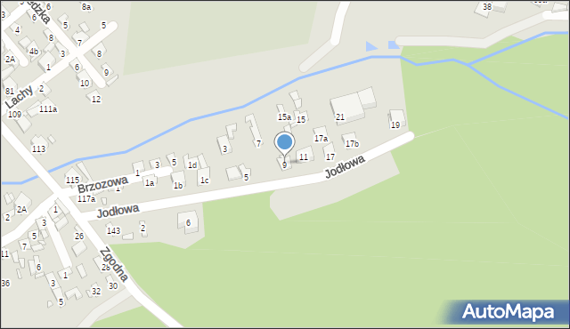 Starachowice, Jodłowa, 9, mapa Starachowic