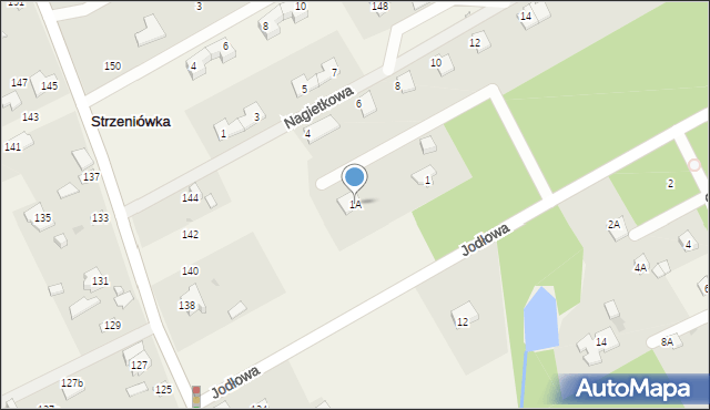 Strzeniówka, Jodłowa, 1A, mapa Strzeniówka