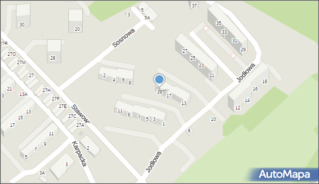 Świętochłowice, Jodłowa, 19, mapa Świętochłowice