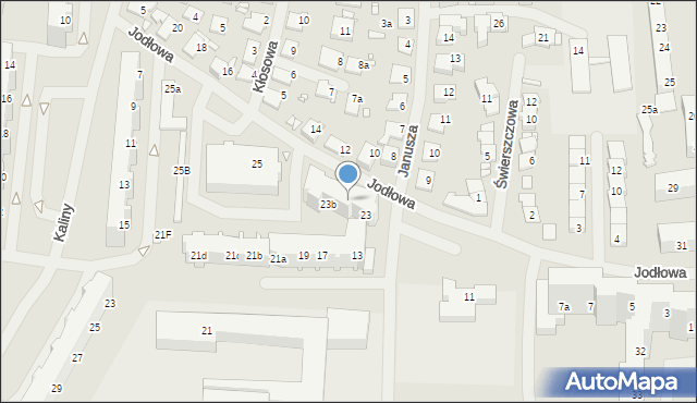 Szczecin, Jodłowa, 23f, mapa Szczecina