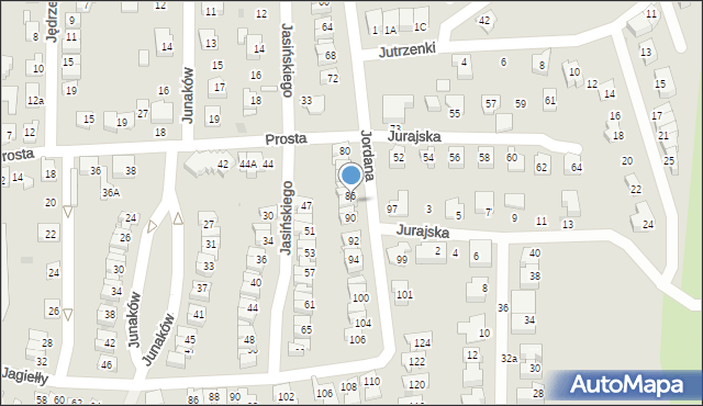 Tychy, Jordana Henryka, 88, mapa Tychów