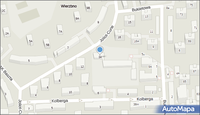 Warszawa, Joliot-Curie Fryderyka, 14, mapa Warszawy