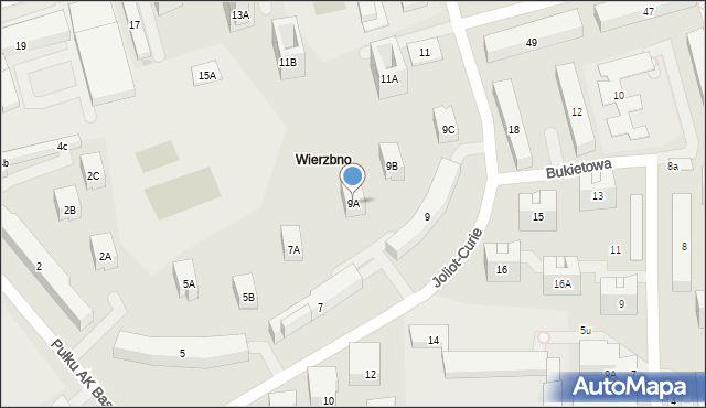 Warszawa, Joliot-Curie Fryderyka, 9A, mapa Warszawy