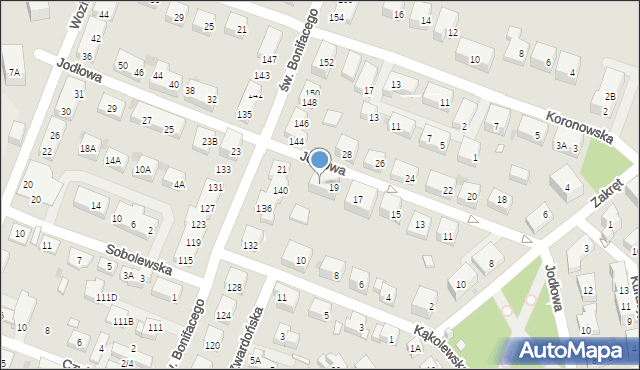 Warszawa, Jodłowa, 19A, mapa Warszawy