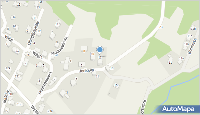 Wilkowice, Jodłowa, 12, mapa Wilkowice