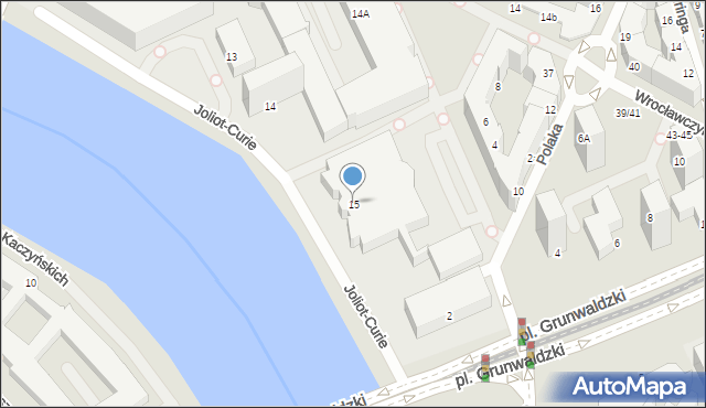 Wrocław, Joliot-Curie Fryderyka, 15, mapa Wrocławia