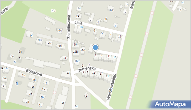 Wrocław, Jordańska, 1, mapa Wrocławia