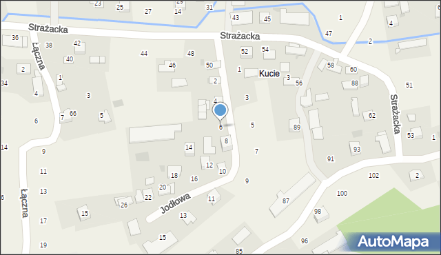 Zagacie, Jodłowa, 6, mapa Zagacie