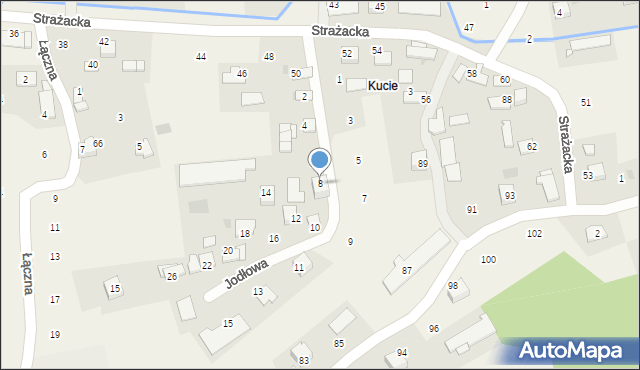 Zagacie, Jodłowa, 8, mapa Zagacie