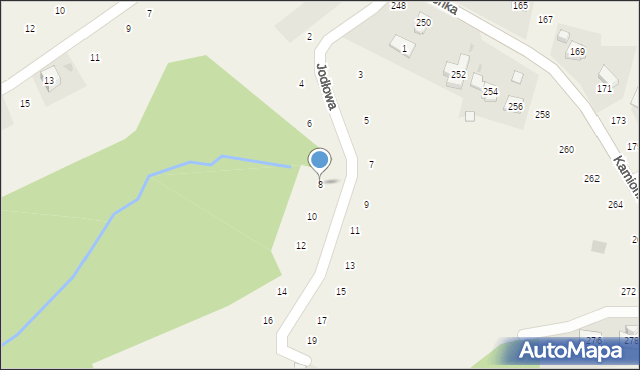 Zakliczyn, Jodłowa, 8, mapa Zakliczyn