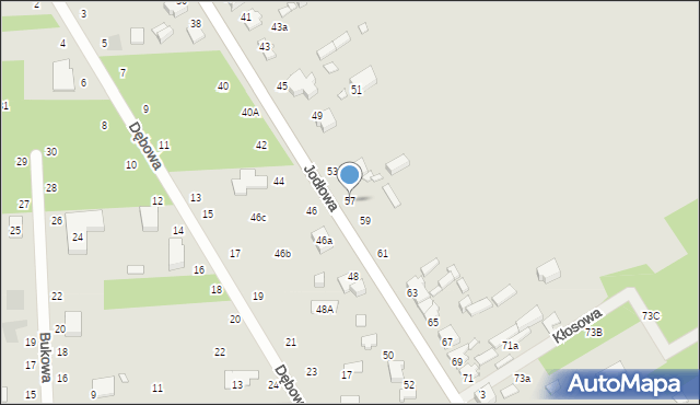 Zduńska Wola, Jodłowa, 57, mapa Zduńska Wola