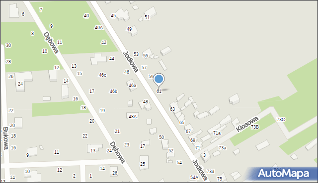 Zduńska Wola, Jodłowa, 61, mapa Zduńska Wola