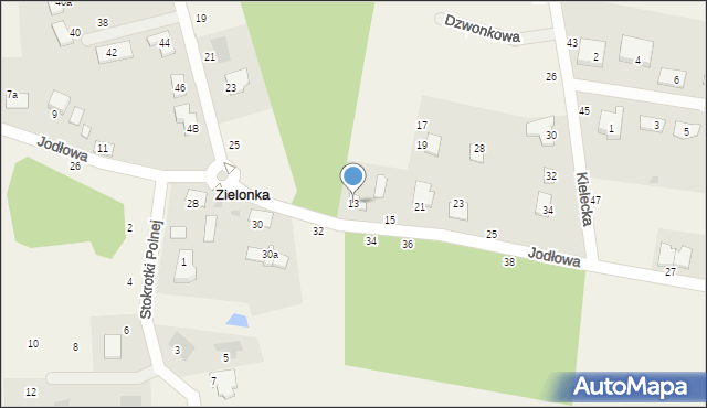 Zielonka, Jodłowa, 13, mapa Zielonka