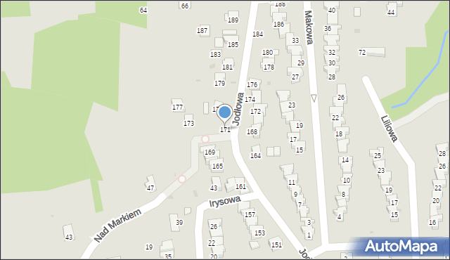 Żywiec, Jodłowa, 171, mapa Żywiec