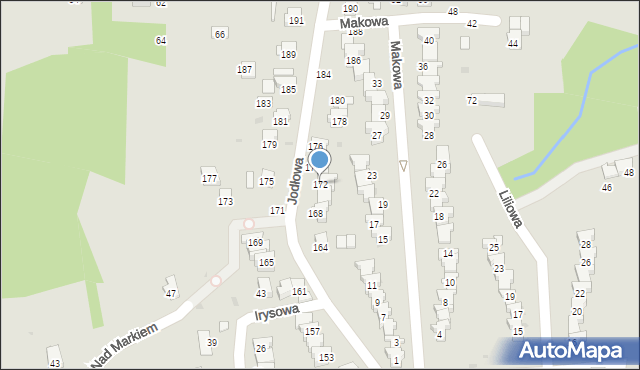 Żywiec, Jodłowa, 172, mapa Żywiec