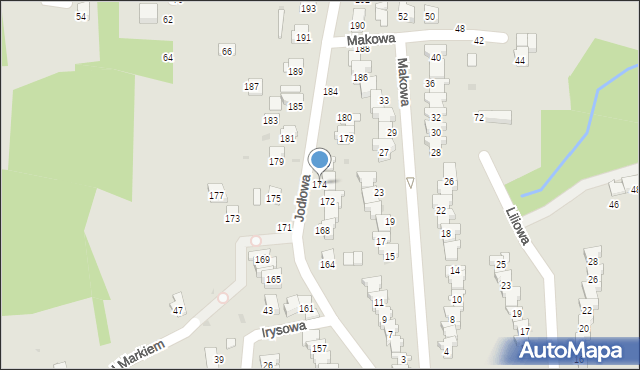 Żywiec, Jodłowa, 174, mapa Żywiec