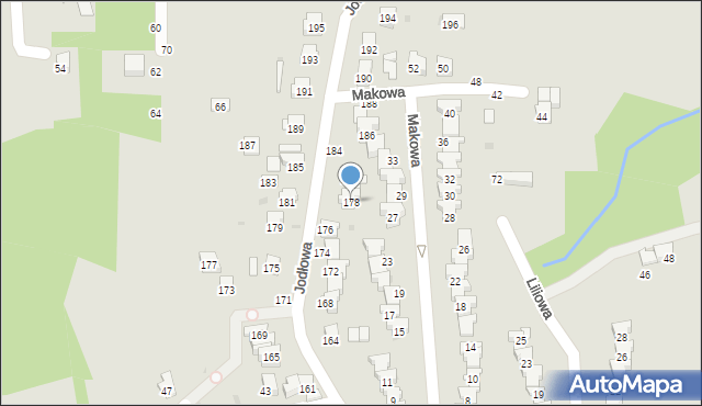 Żywiec, Jodłowa, 178, mapa Żywiec