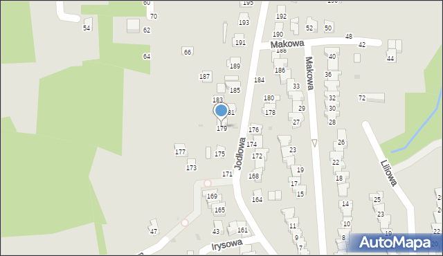 Żywiec, Jodłowa, 179, mapa Żywiec