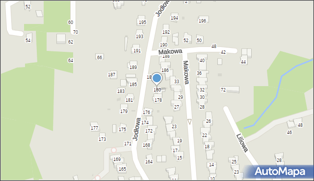 Żywiec, Jodłowa, 180, mapa Żywiec