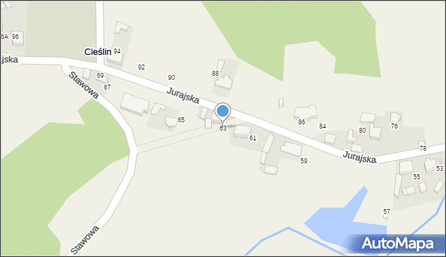 Cieślin, Jurajska, 63, mapa Cieślin