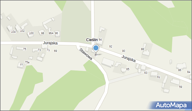 Cieślin, Jurajska, 67, mapa Cieślin