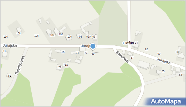 Cieślin, Jurajska, 69, mapa Cieślin