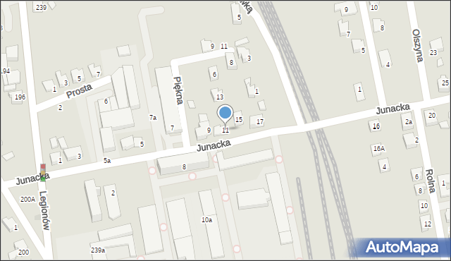 Czechowice-Dziedzice, Junacka, 11, mapa Czechowic-Dziedzic