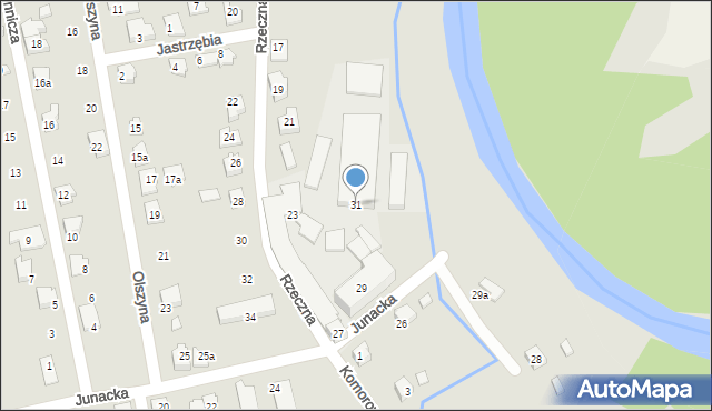 Czechowice-Dziedzice, Junacka, 31, mapa Czechowic-Dziedzic