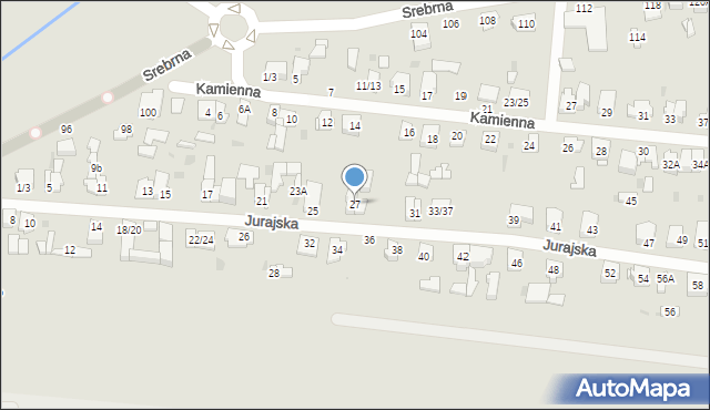 Częstochowa, Jurajska, 27, mapa Częstochowy