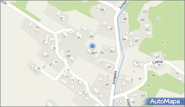 Filipowice, Jurajska, 249, mapa Filipowice