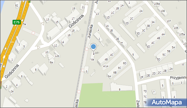 Gdańsk, Junacka, 4, mapa Gdańska