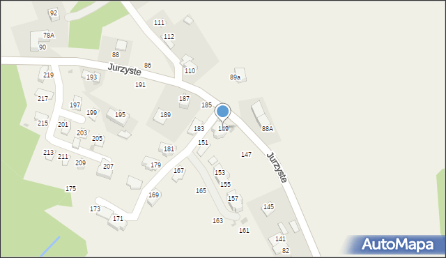 Gliczarów Górny, Jurzyste, 149, mapa Gliczarów Górny