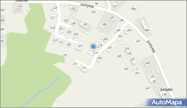 Gliczarów Górny, Jurzyste, 177, mapa Gliczarów Górny